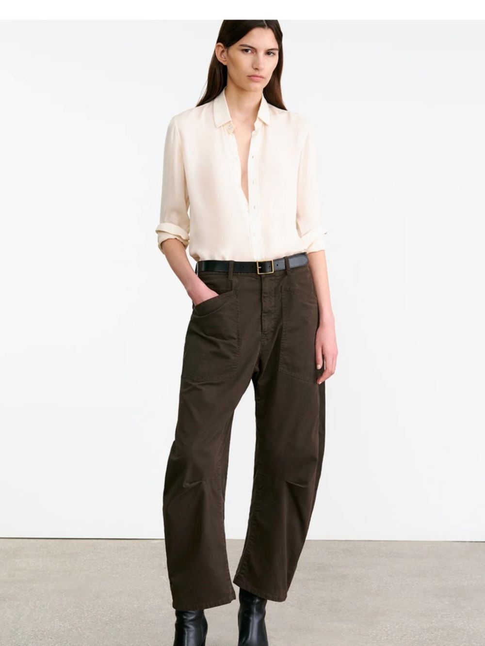 Nili Lotan Shon cotton pant. Mid rise barrel. Size 8 - Picture 2 of 8
